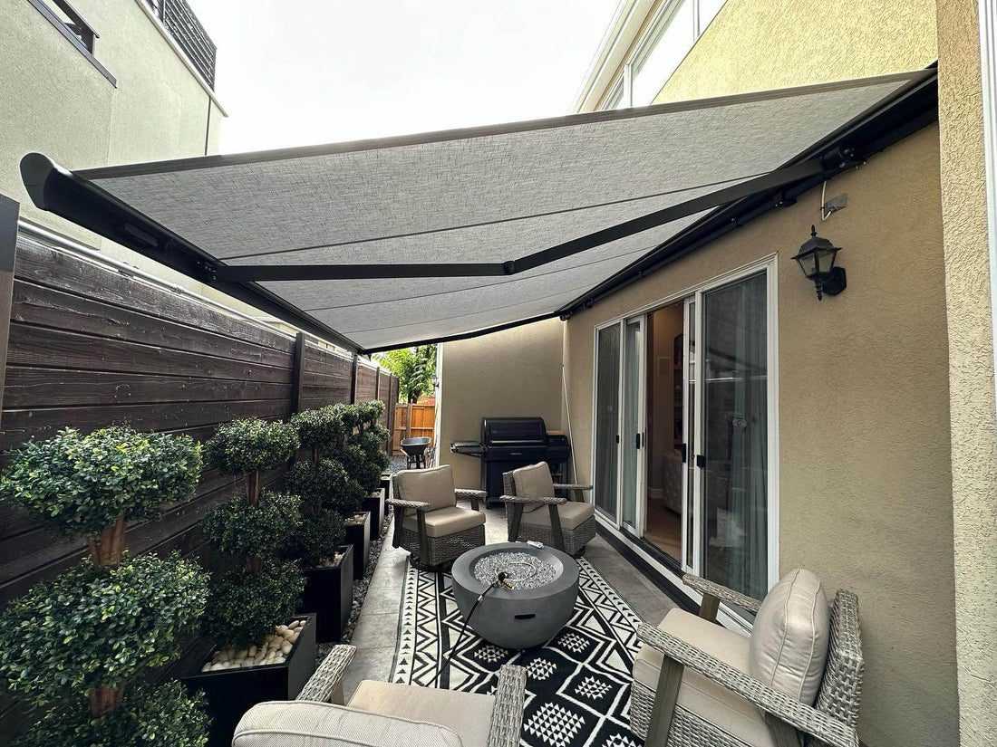 Motorized retractable awning system for Tampa homes