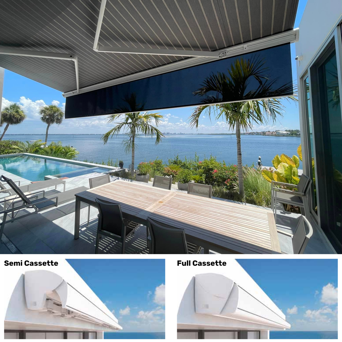 Shademaker Apollo semi-cassette and full cassette retractable awning