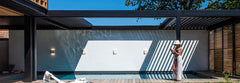 Renson Camargue Skye pergola with fully retracted louvered roof
