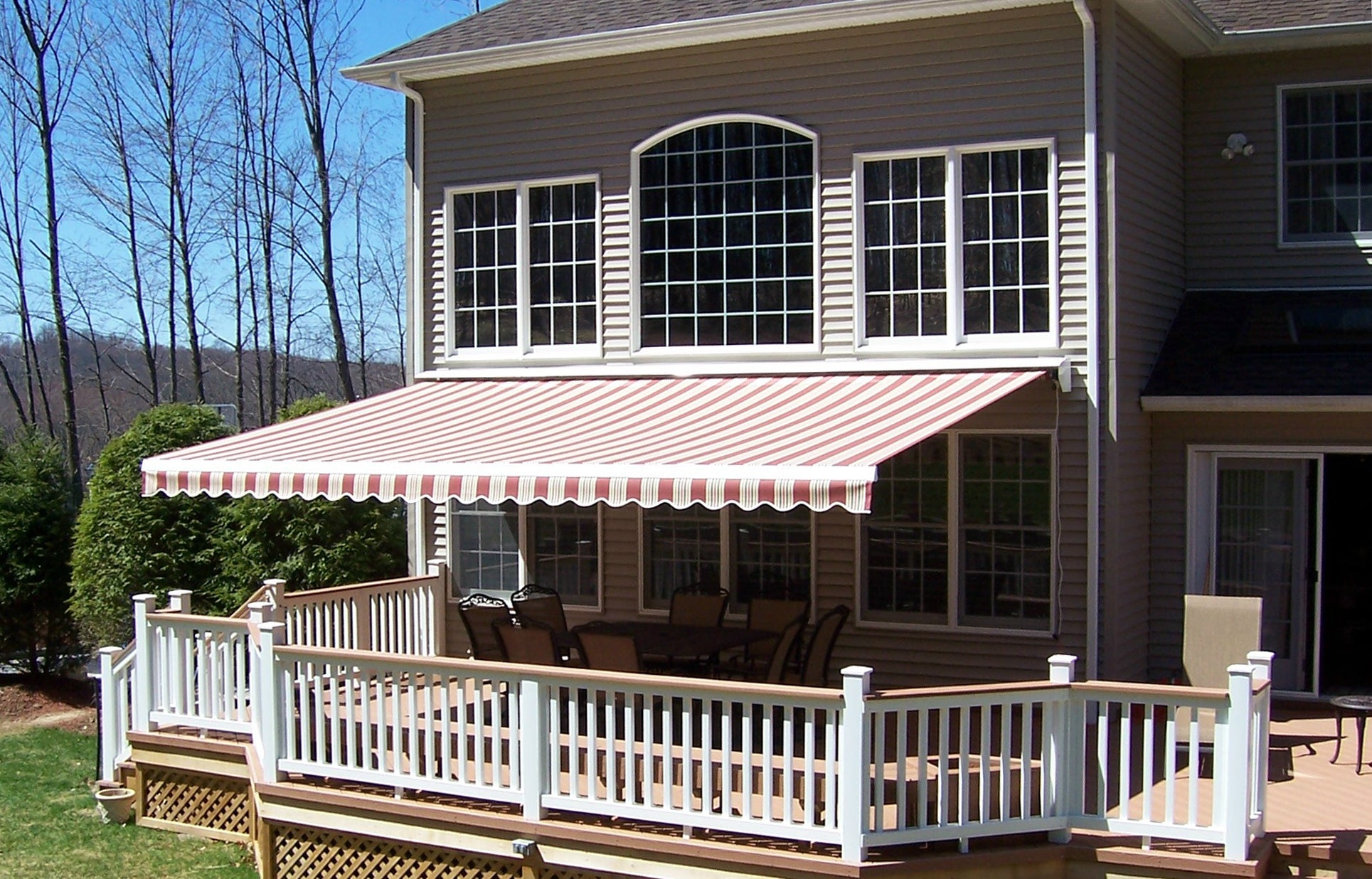 Helios motorized awning over backyard patio