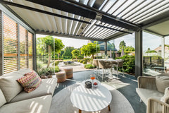 Renson Algarve pergola evening lighting